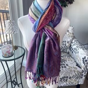 Vibrant Multicolor Pashmina Scarf/Cape